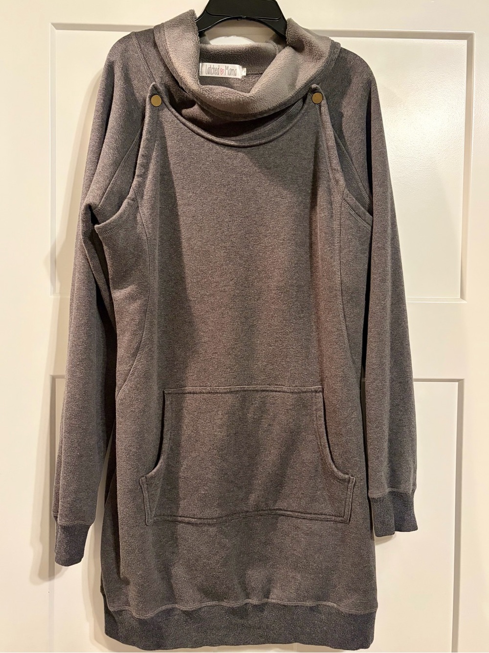 Latched Mama Grey Funnel Neck Sweatshirt Medium